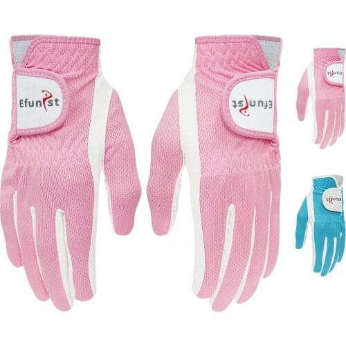 Efunist Women Golf Glove 1 Pair Left Hand Right Hand 3D Performance Mesh Non-slip Micro Fiber Golf Gloves Drop Ship