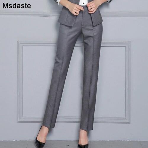 Women Formal Pants 2019 Autumn High Waist Ladies Straight Office Trousers Work wear Big Plus Size S~4XL 5XXXXXL Pantalon Femme