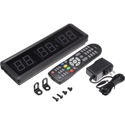 1.5'' 6-bit Prescise Electronicl Clock Fitness Training Timer Home Gym Sport Stopwatch Reminder LED Display Wall-Hang