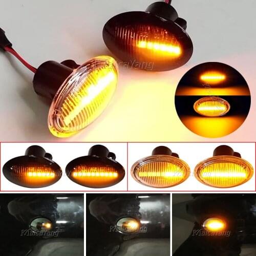 2PCS Dynamic LED Side Marker Turn Signal Light For Fiat 500 Ford KA Lancia Lybra Ypsilon Alfa 4C Maserati GranCabrio 2007 2010