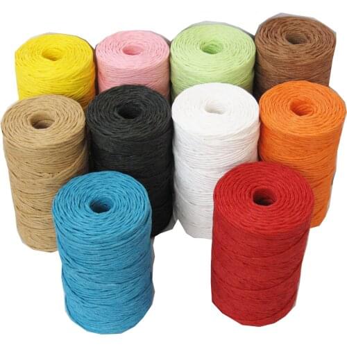 2 Pcs/lot 100yarcds spool 10mix color paper twine twisted paper rope, paper raffia rope for DIY Craft gift Packing