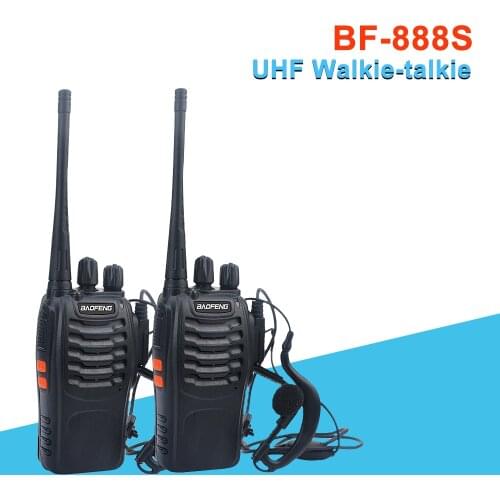 2pcs/lot Free shipping walkie talkie baofeng bf-888s UHF baofeng ham amateur VOX radio 888s 400-470MHz 16CH with Earpiece