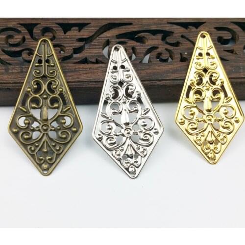 20pcs 23x45mm Filigree Wraps Metal Charms For Embellishment Scrapbook DIY Jewelry Craft Wraps Connectors Metal Crafts