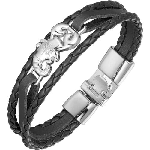 2020 New Fashion Leather Bracelet Multi-layer Leather Bracelet Retro Lucky Scorpion Bracelet Jewelry Exquisite Gift Pulseira