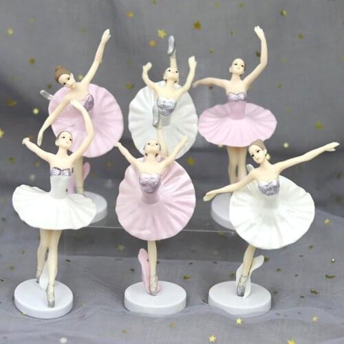 3Pcs/set Dancing Ballet Girls Cake Decoration Ornaments Baking Plugin Princess Kawaii Cute Hand-Made Doll Toys for Girls