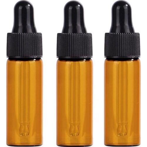 300 x 10ml Mini Empty Refillable Amber Glass Dropper Bottle 10cc Brown Pipette Dropper Vial Sample Container