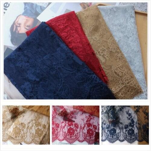 6M/Lot 6Color Classical Design Nylon Dress Eyelash 70CM Lace Fabric DIY Soft Lash Trim French Bilateral Chantilly VK1606