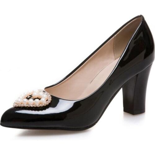 Big Size ladies high heels women shoes woman pumps Pointed single shoe female water drill shallow shoe