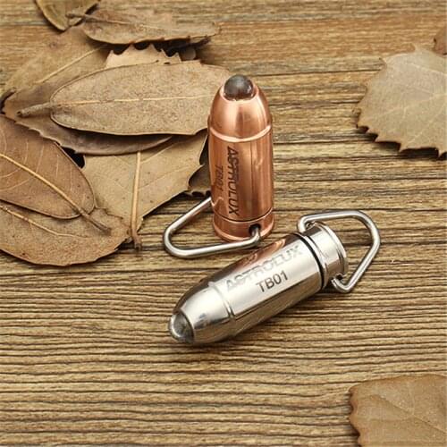 ASTROLUX TB-01 Copper/Staineless Steel 45LM Mini LED Keychain Light Flashlight IP65 Waterproof EDC Torch Lantern Spotlight