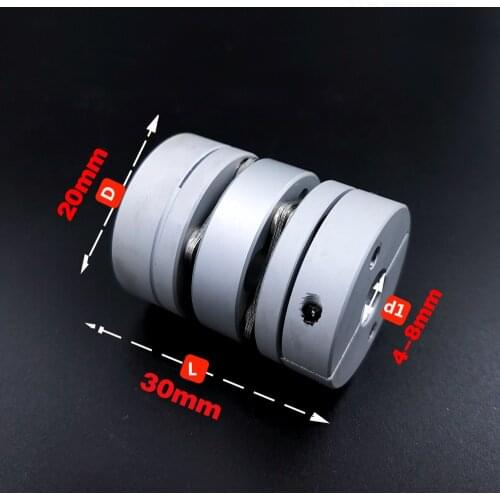 Aluminum alloy D20L30 double diaphragm coupling elastic connector D20mm L30mm ball screw step servo motor encoder computer