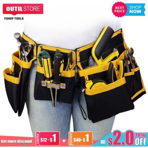 FGHGF Multi-functional Oxford Cloth Electrician Tools Bag Waist Pouch Belt Storage Holder Organizer