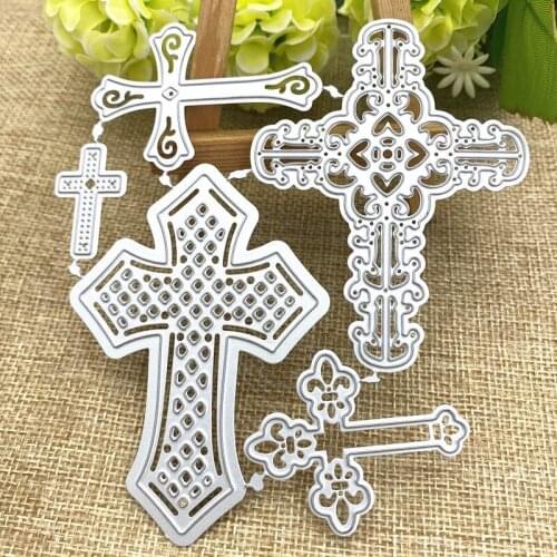 Handmade Knife Mould Metal Embossing 5pcs Cross Cutting Knife Mould Crafts Decoration DIY Scrapbook Album Paper Cards Stamp Mold