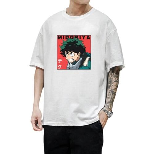 My Hero Academia Anime Graphic Tshirt Kawaii Midoriya Izuku Print Tops Summer Harajuku Manga Streetwear Ropa Hombre Camiseta Tee