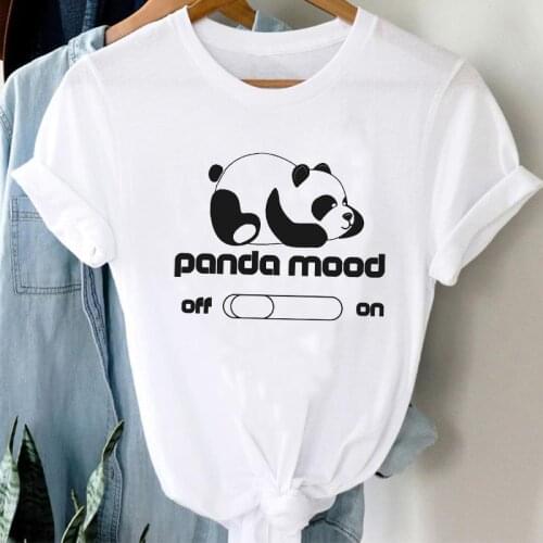T-shirts Women 90s Cute Panda Spring Summer Travel Animal Clothes Cartoon Stylish Tshirt Top Lady Print Girl Tee T-Shirt