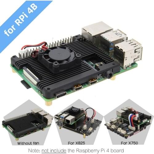 Raspberry Pi 4 Model B Computer Armor Aluminum Alloy Heatsink with Cooling Fan for Raspberry Pi 4B Only