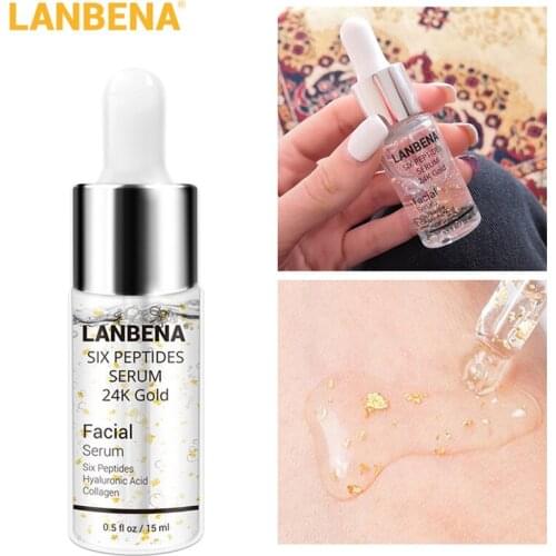 LANBENA 24K Gold Six Peptides Serum Face Cream Anti-Aging Wrinkle Lift Firming Whitening Moisturizing Acne Treatment Skin Care