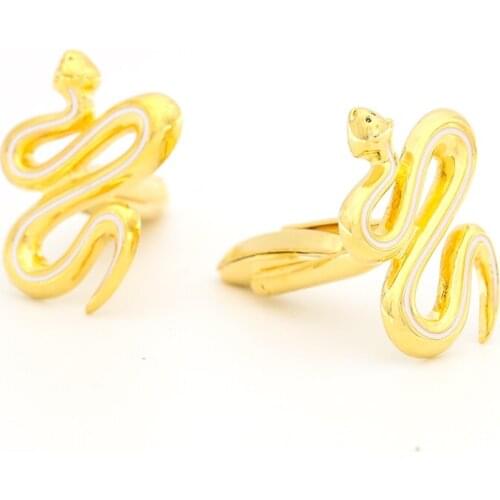 Mens Snake Cuff Links Copper Material Golden Color