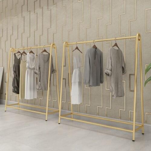 Floor-to-floor clothing store display rack clothing rack womens clothing store shelf high-grade dress wedding dress rack gold