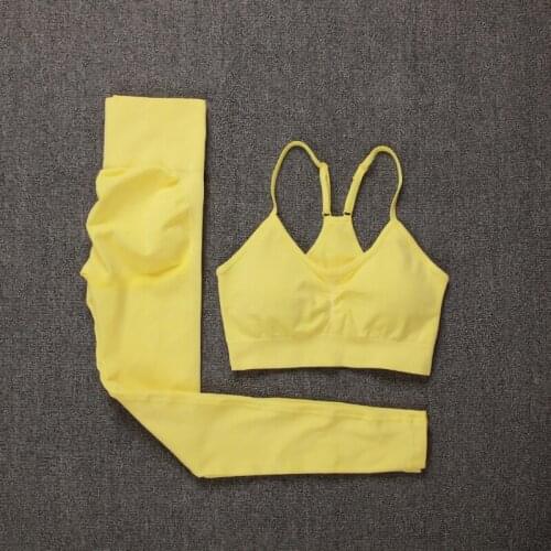 NORMOV Women Fitness Sets Newest Sexy Seamless Suits High Waist Slim Workout Suit Female Push Up Bra And Leggings Set Clothing