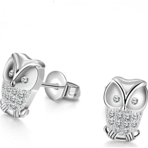 2021 NEW 925 Earrings Europe Owl Crystals From Swarovskis Earring With Charm For Women Gift Fine Jewelry
