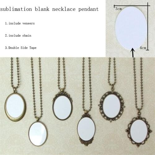 Necklaces pendants for sublimation jewelry for sublimation blank consumables wholesale M25 thermal transfer printing 10pcs/lot