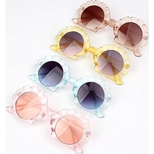Vintage Kids Sunglasses Child Sun Glasses Round Flower Baby Children UV400 Sport Sunglasses Girls Boys Girls