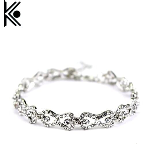 High quality free Shipping The Vampire Diaries Klaus Caroline Forbes Rhinestone Crystal Bow Shine Bracelet Fashion Jewelry