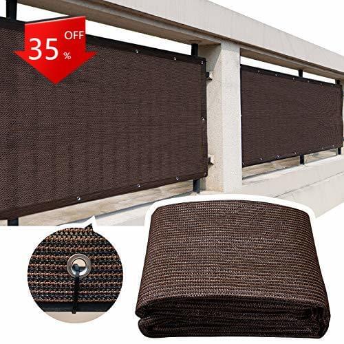 Privacy Fence Screen Windscreen Cover, 3x4M Fabric Shade Tarp Netting Mesh Cloth Heavy Duty Brass Grommets for Balcony Patio