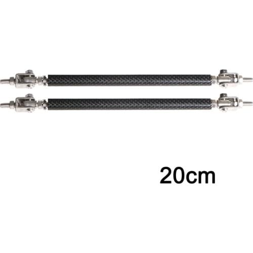 2pcs 20cm Bumpers Splitter Strut Adjustable Front Bumper Lip Splitter Strut Rod Tie Support Bar Stainless Steel Splitter black