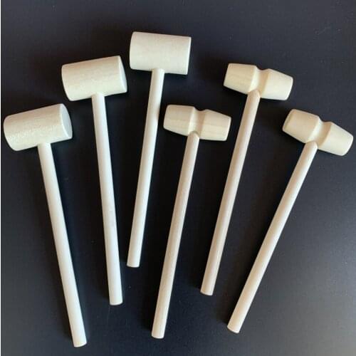 20 Pcs Hammer Toys Solid Wood Flat Head Hitting Hammer Mallets Mini Hammers Educational Toy for Home Mini Hammer