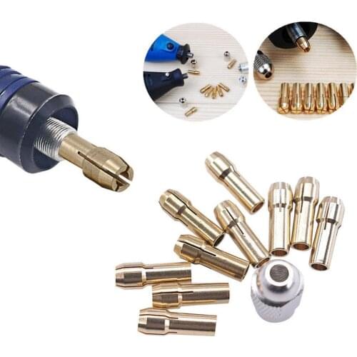 Tool Grinding Head Accessories Brass Drill Chucks Collet Bits 0.5-3.2mm 4.8mm Shank Screw Nut Replacement for DREMEL Rotary Tool