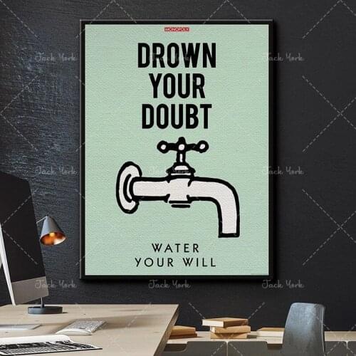 Alec Monopoly Canvas Posters Graffiti Monopoly - Drown Your DoubtWall Art Pictures Home Decor Modular Printed Framed
