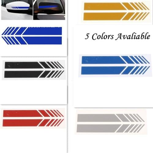 Car Sticker Universal For BMW Honda Decorative Rear Side Mirror Sticker Reflective Auto Decals Car Styling Accessory 5 Colors