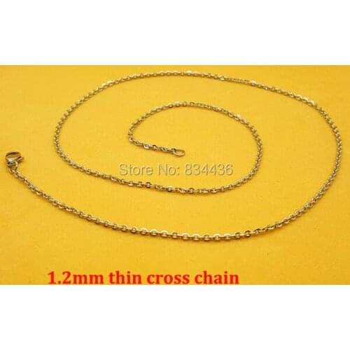 Free Shipping 1.2mm most thin cross chain 316L stainless steel chains small necklaces fashion womens jewelry wholesale 50pcs