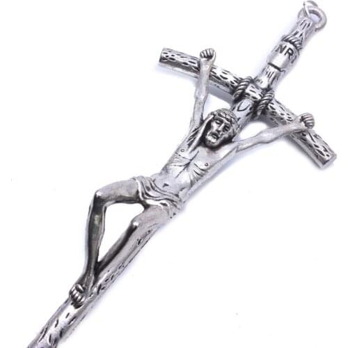 QIGO Big Ancient Metal Cross Religious Jewelry Accessories