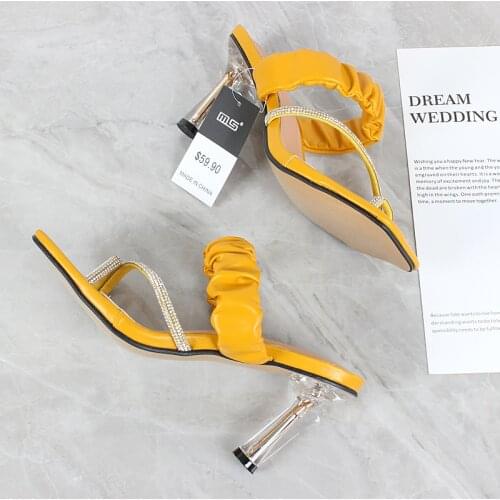 Womens sandals 2021 summer new net red diamond toe high heel sandal solid color sexy thin heel comfortable fashion go out 8cm