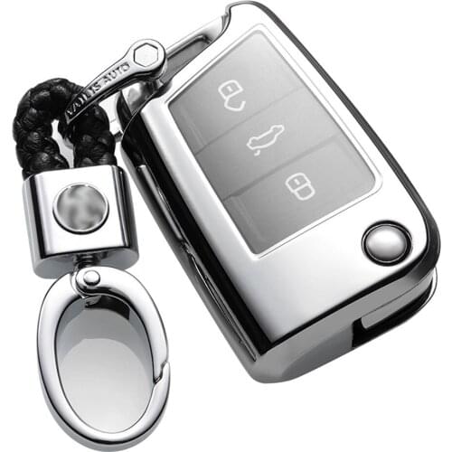 Kwaks Car Key Case For Volkswagen TiguanL Lamando Teramont Golf 7 Shell Keychain Keyless Auto