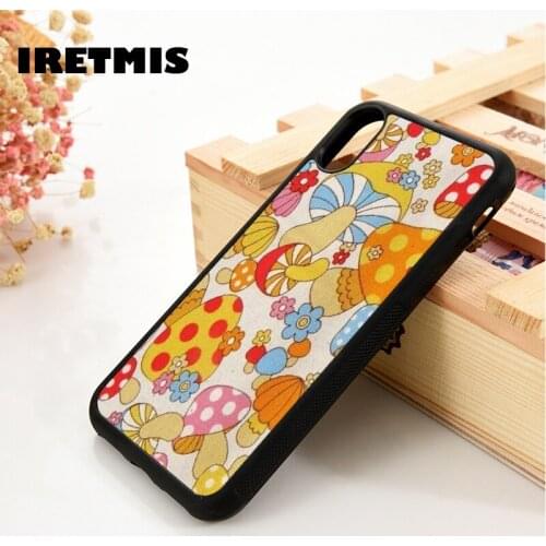 Iretmis 5 5S SE 6 6S TPU Silicone Rubber Phone Case Cover for iPhone 7 8 Plus X Xs 11 12 MINI Pro Max XR Crazy Mushroom