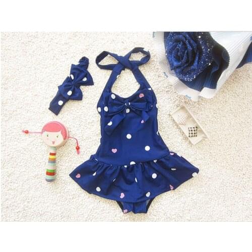 Childrens Swimwear One Piece Bikini Polka Dot Girls Bathing Baby Swimming Suit Toddler Little Mermaid Ballet
