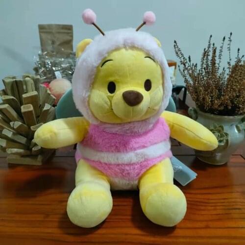 Disney Winnie the Pooh Plush Toys Pooh Bear Cosplay Pink Bee Stuffed Dolls 30cm Kawaii Kid Gift