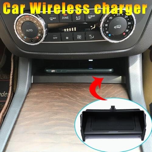 For mercedes GLE QI wireless charger 2014-2018 GLS ML GL mobile phone fast charging adaptor 10W plate accessories w166 charging