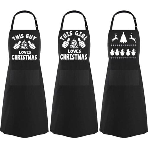 His hers Women man Merry Christmas Apron Xmas family BBQ supplies mom dad Wife husband grandpa grandma Uncle aunt gift present
