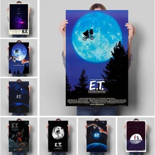 ET Alien Movie Retro Nostalgia Poster Decoration Mural and Living Room Wall Art Prints Canvas Painting for Modern Home Decor
