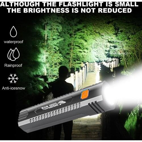 ABS Rechargeable Flashlight, Spotlight EDC Portable Flashlight, Flashlight with Power Bank Function