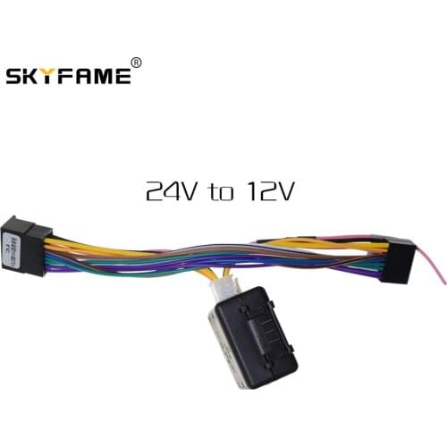 SKYFAME16pin 24V to 12V power cord cable for buses and trucks Applied to Android navigation
