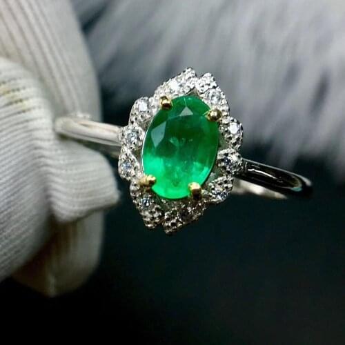 Natural emerald ring Free shipping 925 sterling silver Fine jewelry Gem For man or Wown