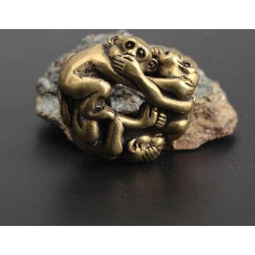 Collection Chinse Zodiac Animal Monkey Bronze Ware Wealth Monkey Ornament Key Chain Pendant Small Gift