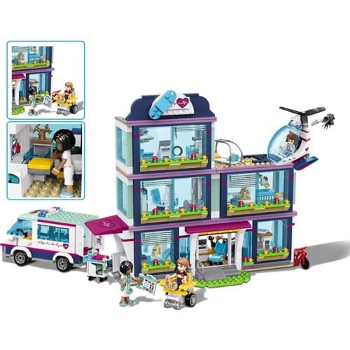 New 932pcs Friends Girl Series 41318 Model Building Blocks Toys Hospital Children Bricks Toys Girl Christmas Gifts