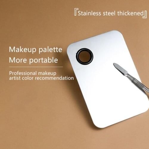 Makeup artist foundation eyeshadow palette stainless steel professional metal mixing concealer skin lips nail paint beauty tools