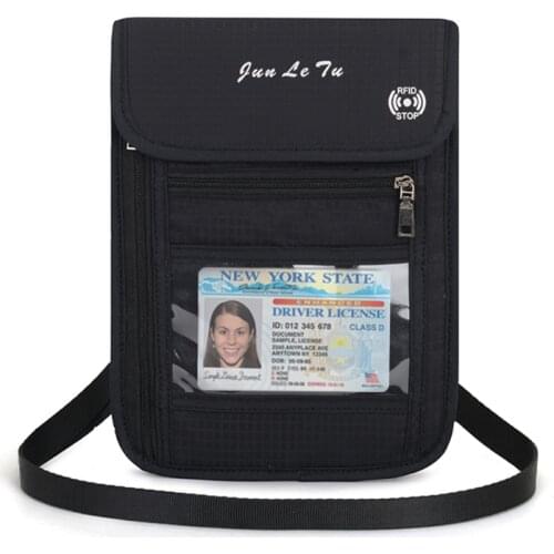 Fashion Travel Pouch RFID Blocking Purse Neck Wallet Cards Money Passport Holder M2EB